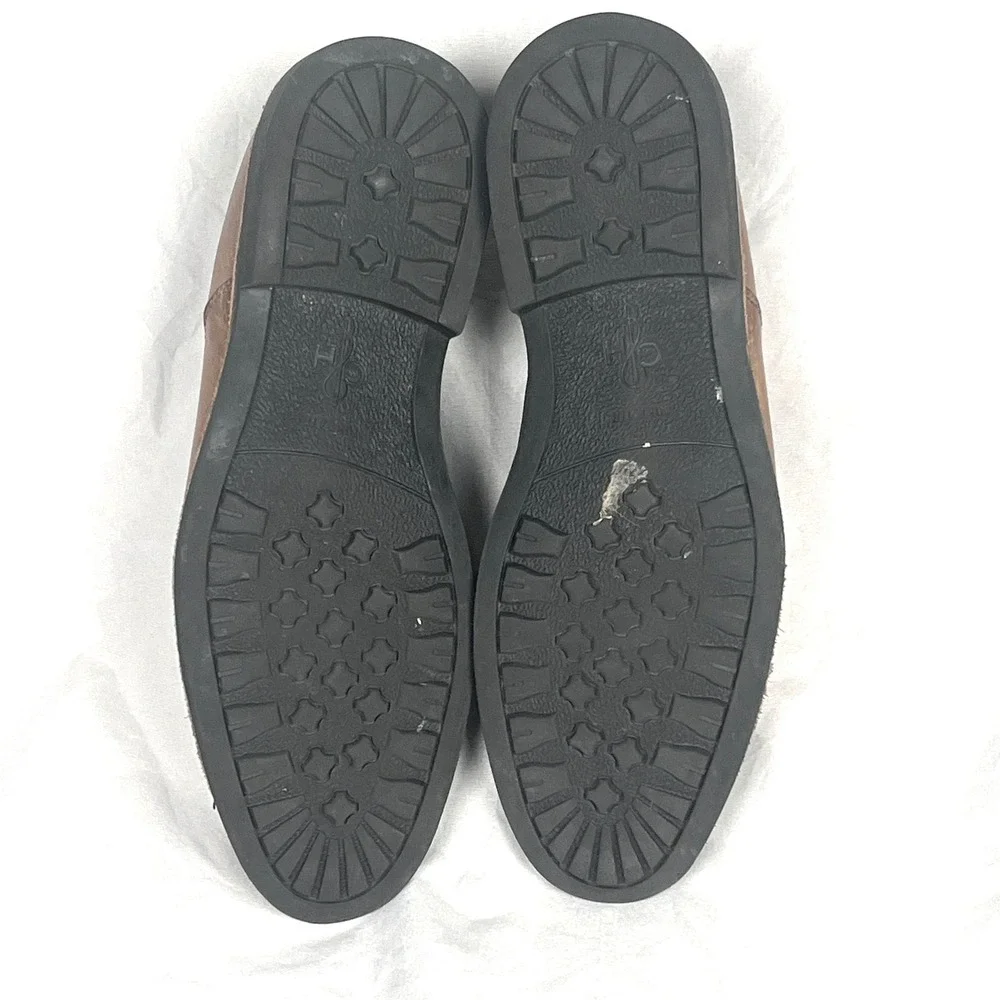 Cole Haan Shoes Mens 11 Distressed Leather Brown Luxury Dark Academia Minimalist
